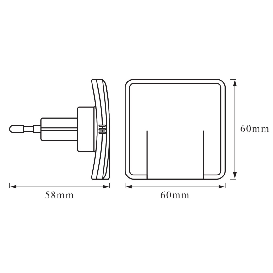 Ledvance - LED Нощна лампа със сензор LUNETTA LED/0,3W/230V 3000K