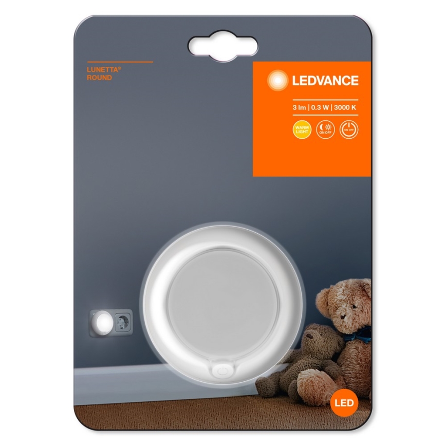 Ledvance - LED Нощна лампа със сензор LUNETTA LED/0,3W/230V 3000K