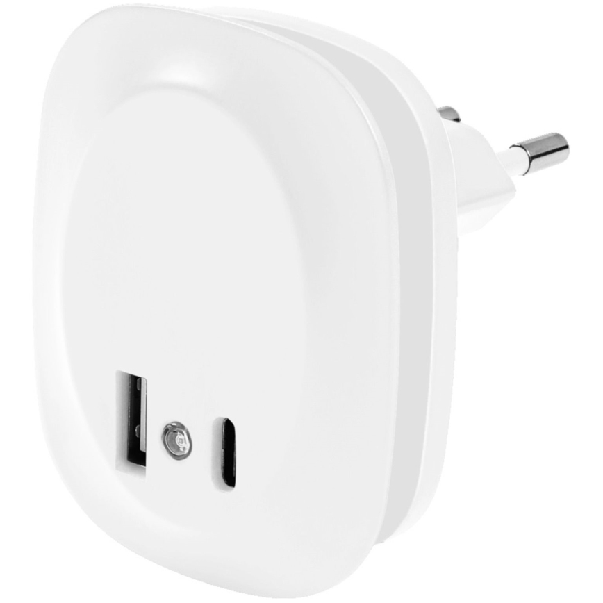 Ledvance - LED Нощна лампа за контакт със сензор и USB LUNETTA LED/12,5W/230V 3000K бял