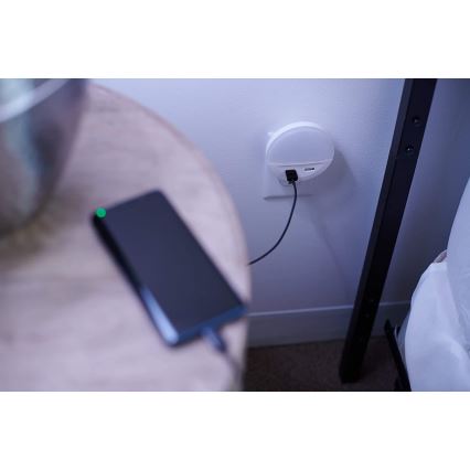 Ledvance - LED Нощна лампа за контакт със сензор LUNETTA 2xUSB LED/13W/230V