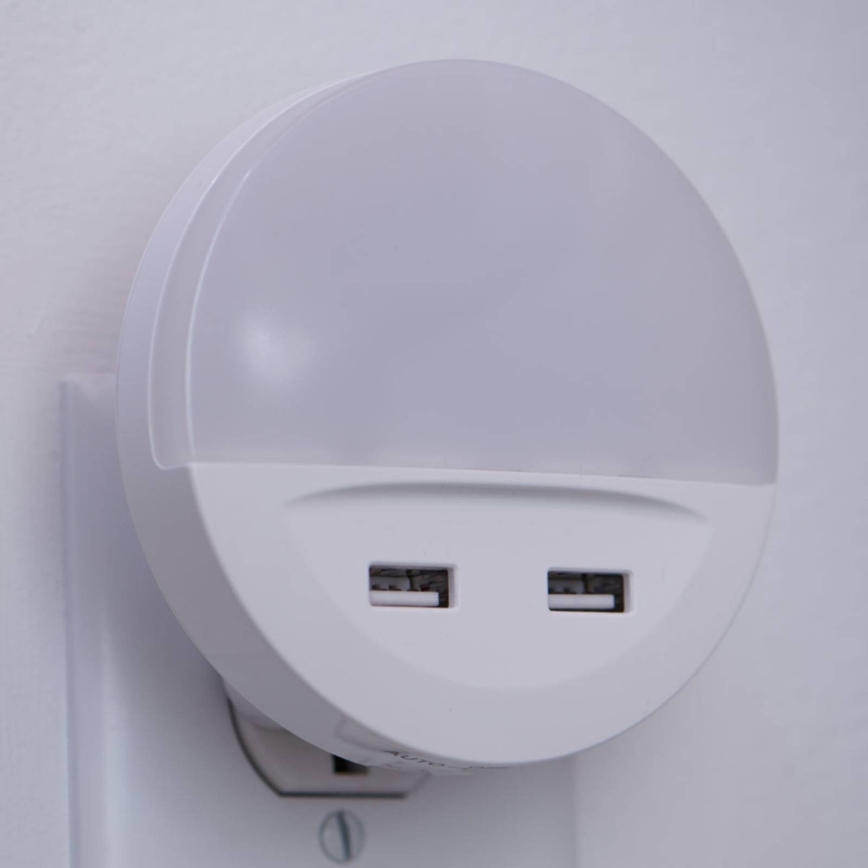 Ledvance - LED Нощна лампа за контакт със сензор LUNETTA 2xUSB LED/13W/230V