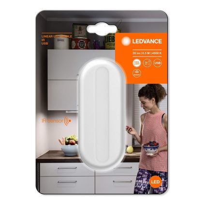 Ledvance - LED ориентировъчно осветително тяло с сензор MOBILE LED/0,5W/3,7V 330 mAh CRI 90