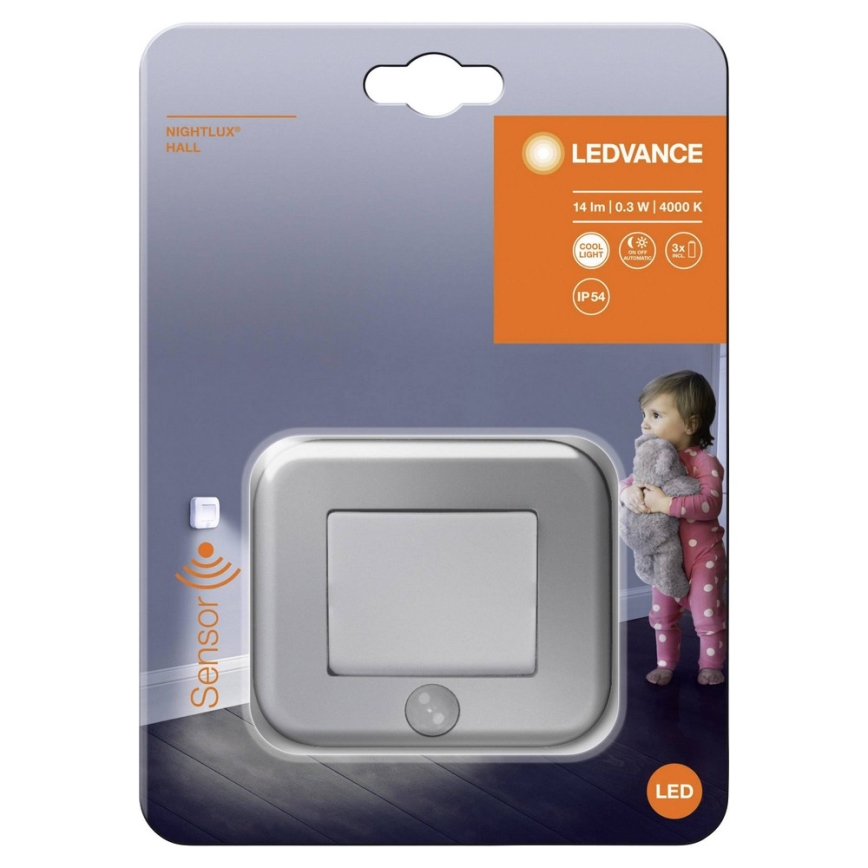 Ledvance - LED осветително тяло със сензор NIGHTLUX LED / 0.25W / 3xAAA