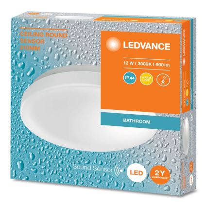 Ledvance - LED таванно осветително тяло за баня със сензор за здрач CEILING ROUND LED/12W/230V IP44