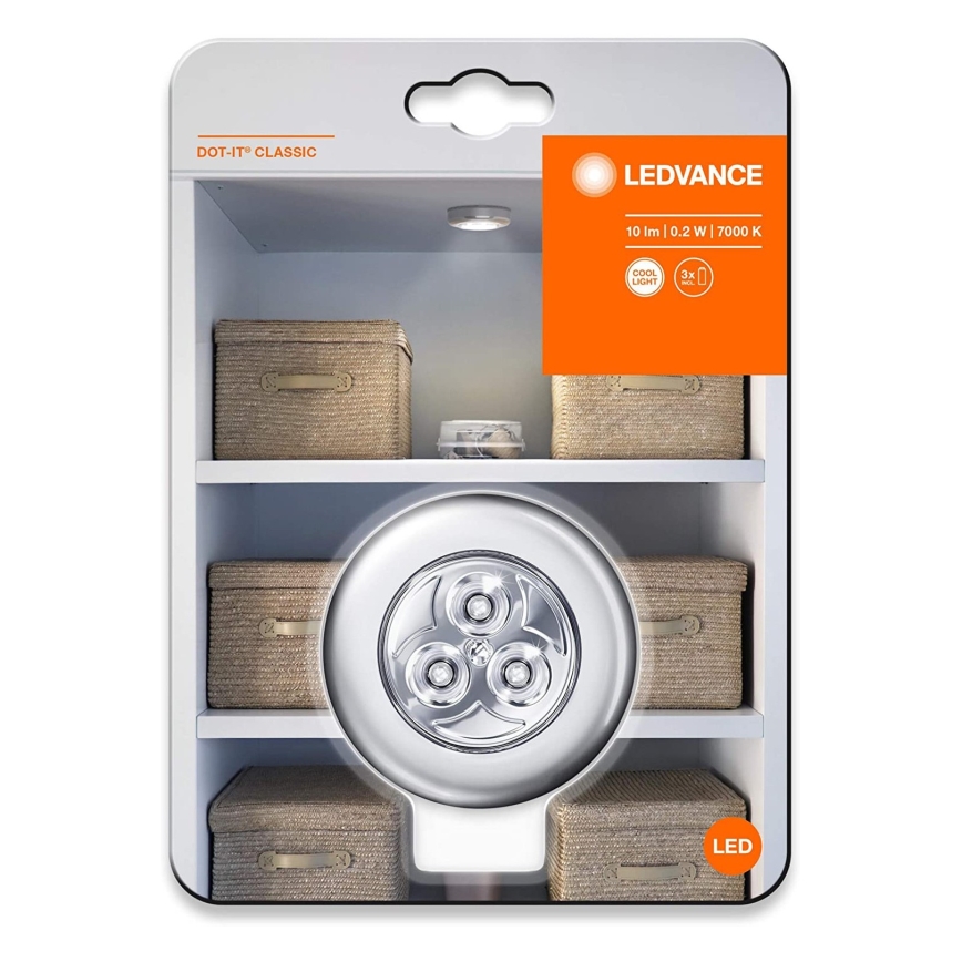 Ledvance - LED Осветление за ориентация чрез докосване DOT-IT LED/0,2W/3xAAA