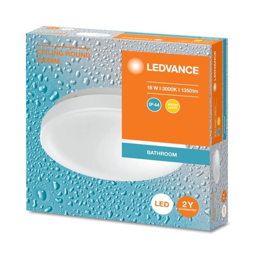 Ledvance - LED Плафон за баня CEILING ROUND LED/18W/230V 3000K IP44