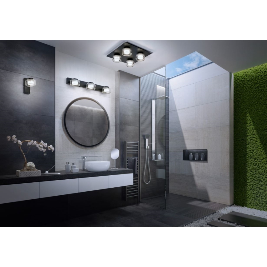 Ledvance - LED Плафон за баня ORBIS FLAME 4xLED/5,5W/230V 3000/4000K IP44 черен