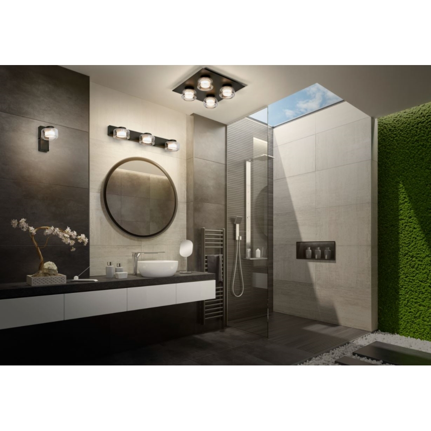 Ledvance - LED Плафон за баня ORBIS FLAME 4xLED/5,5W/230V 3000/4000K IP44 черен