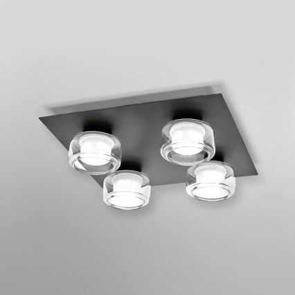 Ledvance - LED Плафон за баня ORBIS FLAME 4xLED/5,5W/230V 3000/4000K IP44 черен