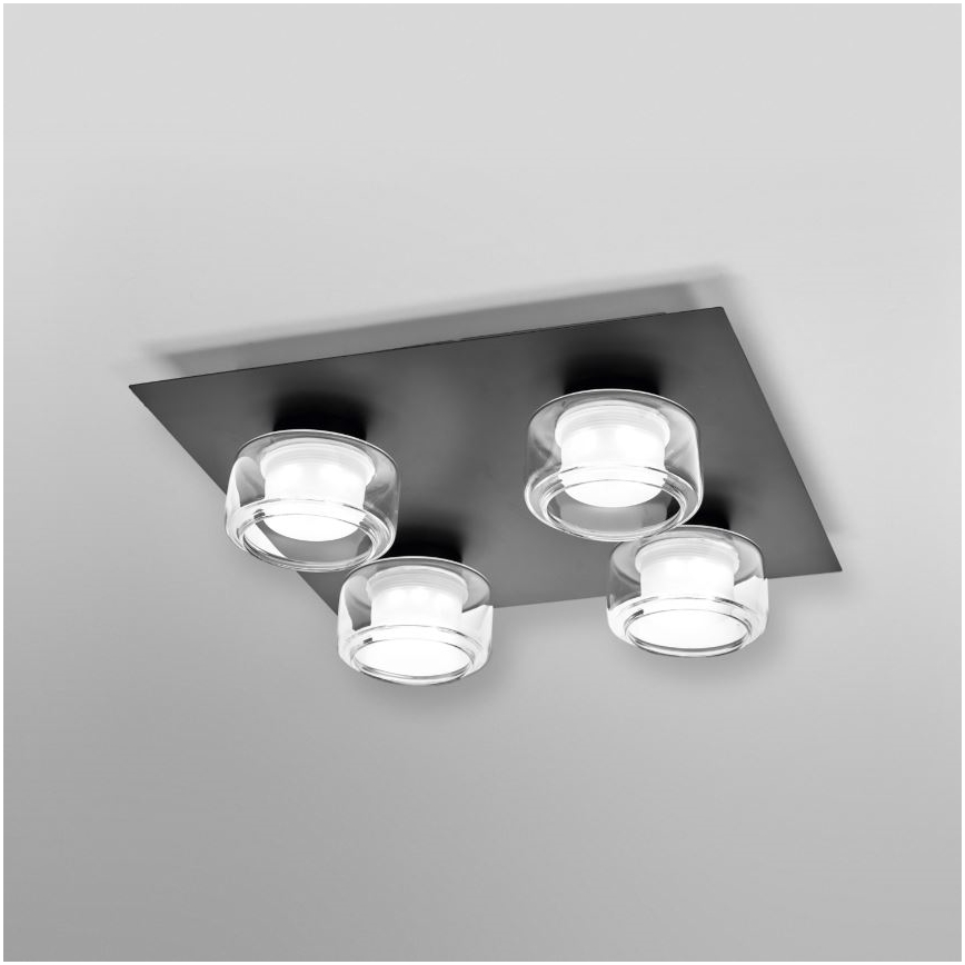 Ledvance - LED Плафон за баня ORBIS FLAME 4xLED/5,5W/230V 3000/4000K IP44 черен