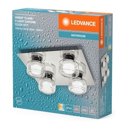 Ledvance - LED Плафон за баня ORBIS FLAME 4xLED/5,5W/230V 3000/4000K IP44 хром