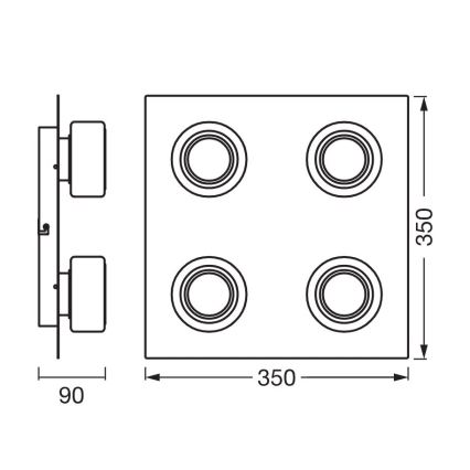Ledvance - LED Плафон за баня ORBIS FLAME 4xLED/5,5W/230V 3000/4000K IP44 хром