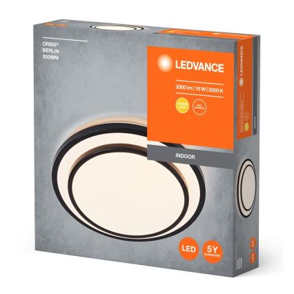 Ledvance - LED Плафониера ORBIS BERLIN LED/16W/230V черен