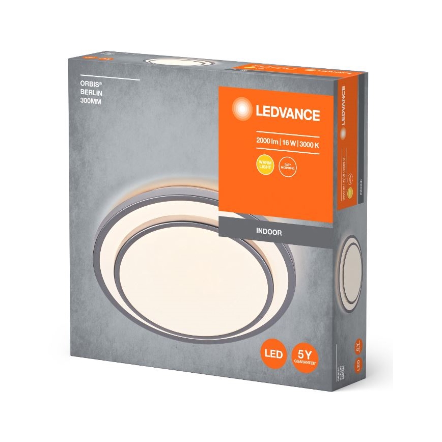 Ledvance - LED Плафониера ORBIS BERLIN LED/16W/230V сребрист