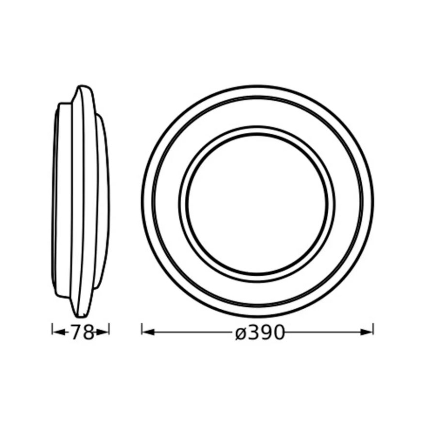 Ledvance - LED Плафониера ORBIS BERLIN LED/24W/230V черен