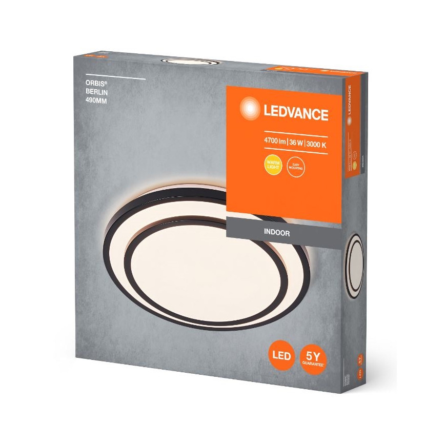 Ledvance - LED Плафониера ORBIS BERLIN LED/36W/230V черен