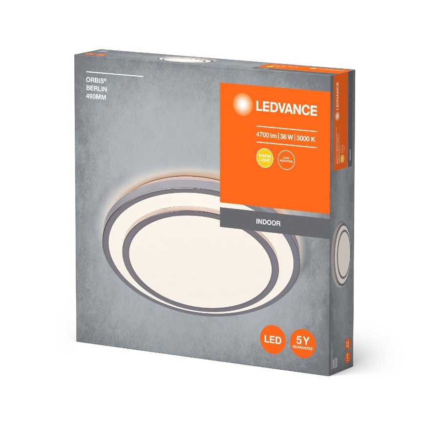 Ledvance - LED Плафониера ORBIS BERLIN LED/36W/230V сребрист