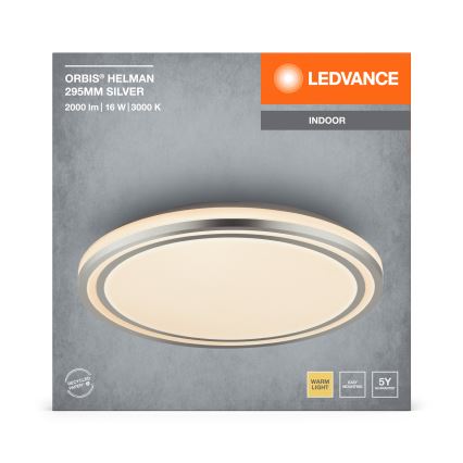 Ledvance - LED Плафониера ORBIS HELMAN LED/16W/230V Ø 29,5 см сребрист