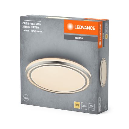 Ledvance - LED Плафониера ORBIS HELMAN LED/16W/230V Ø 29,5 см сребрист