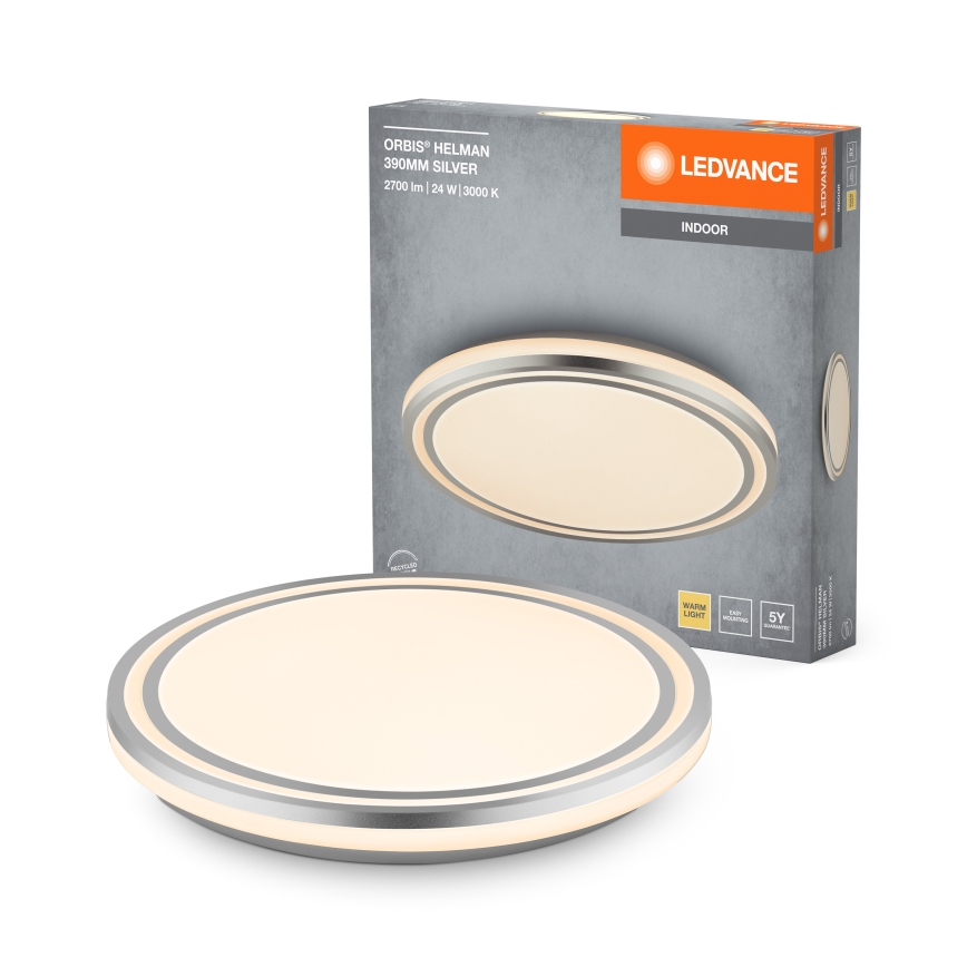 Ledvance - LED Плафониера ORBIS HELMAN LED/24W/230V Ø 39 см сребрист