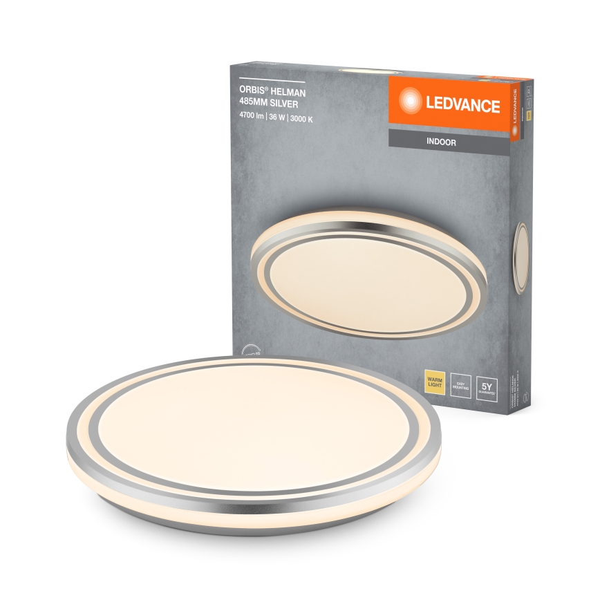 Ledvance - LED Плафониера ORBIS HELMAN LED/36W/230V Ø 48,5 см сребрист