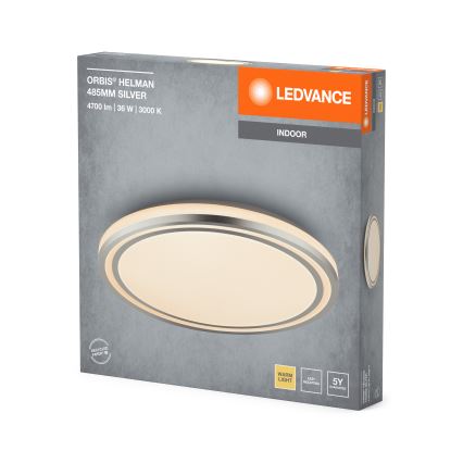 Ledvance - LED Плафониера ORBIS HELMAN LED/36W/230V Ø 48,5 см сребрист