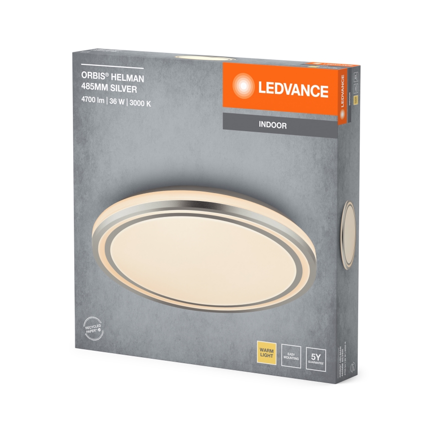 Ledvance - LED Плафониера ORBIS HELMAN LED/36W/230V Ø 48,5 см сребрист