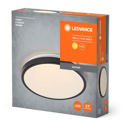 Ledvance - LED Плафониера ORBIS LONDON LED/16W/230V черен