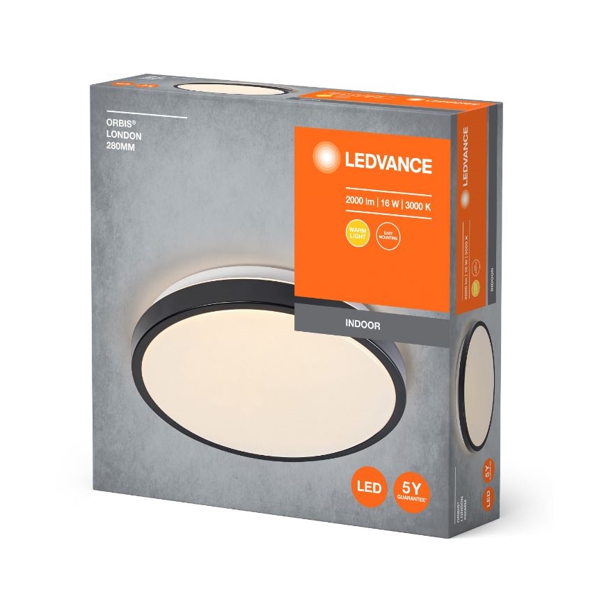 Ledvance - LED Плафониера ORBIS LONDON LED/16W/230V черен
