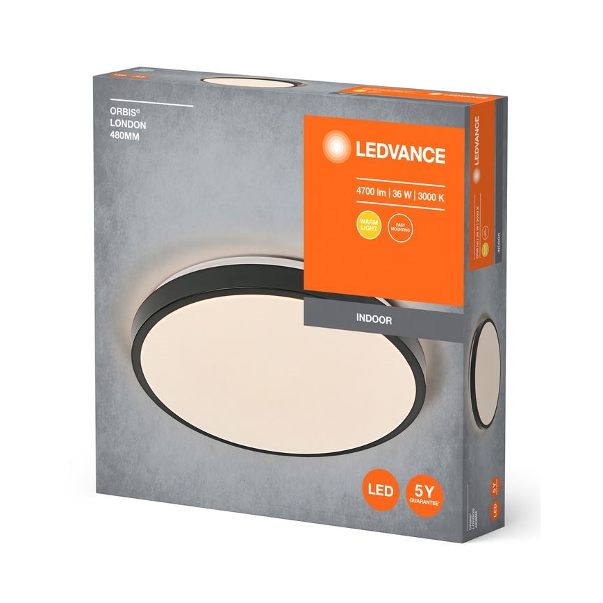 Ledvance - LED Плафониера ORBIS LONDON LED/36W/230V черен