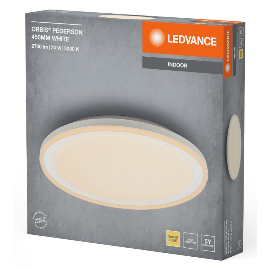 Ledvance - LED Плафониера ORBIS PEDERSON LED/24W/230V Ø 45 см бял