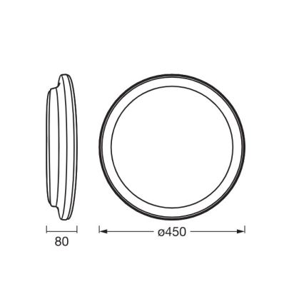 Ledvance - LED Плафониера ORBIS PEDERSON LED/24W/230V Ø 45 см черен