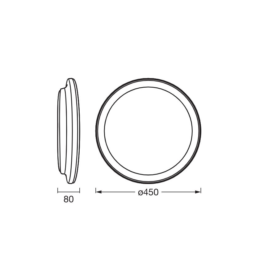 Ledvance - LED Плафониера ORBIS PEDERSON LED/24W/230V Ø 45 см черен