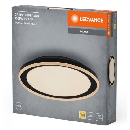 Ledvance - LED Плафониера ORBIS PEDERSON LED/24W/230V Ø 45 см черен
