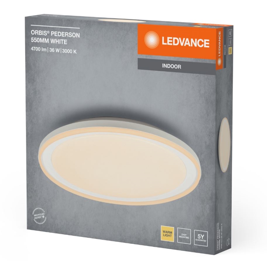 Ledvance - LED Плафониера ORBIS PEDERSON LED/36W/230V Ø 55 cm бял