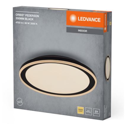 Ledvance - LED Плафониера ORBIS PEDERSON LED/36W/230V Ø 55 cm черен
