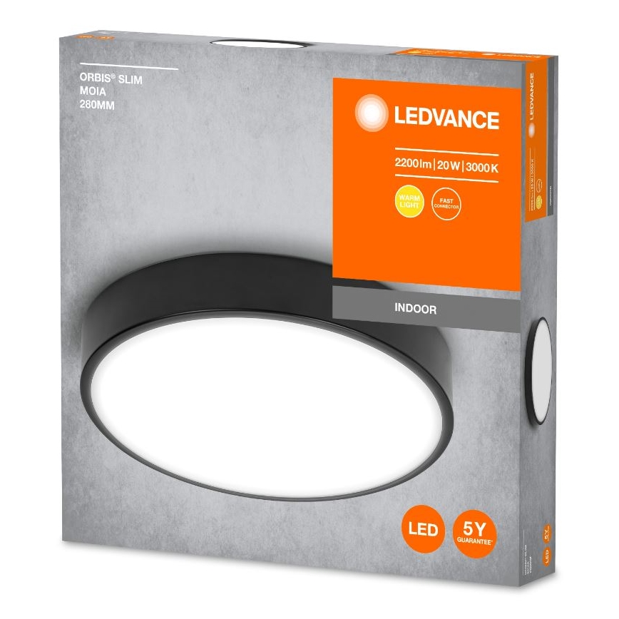 Ledvance - LED Плафониера ORBIS SLIM LED/20W/230V черен