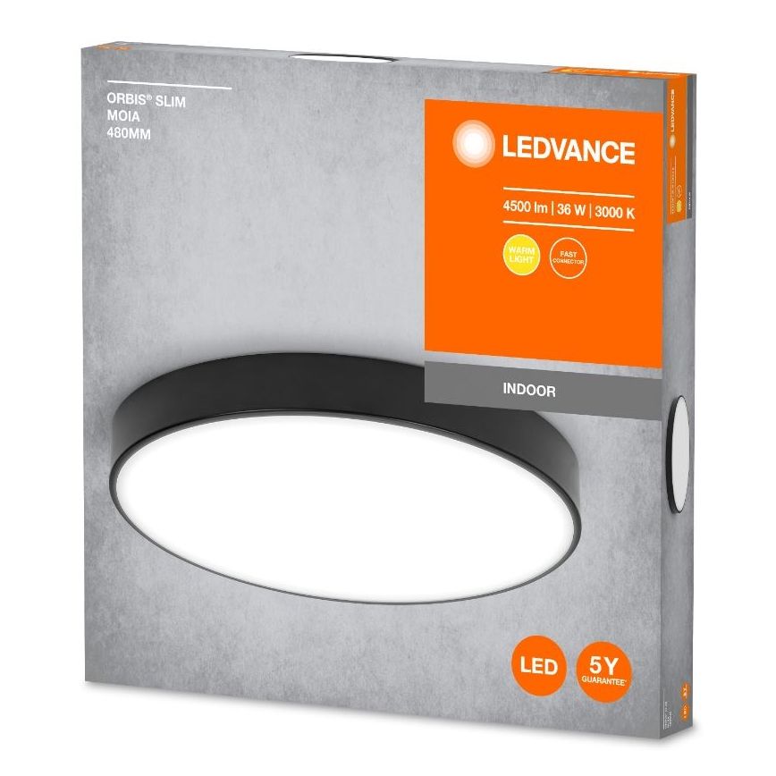 Ledvance - LED Плафониера ORBIS SLIM LED/36W/230V черен