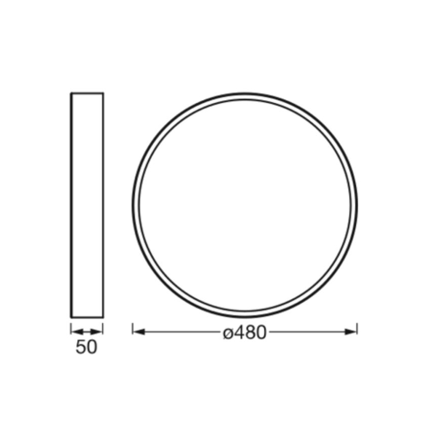 Ledvance - LED Плафониера ORBIS SLIM LED/36W/230V черен