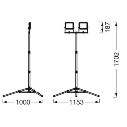 Ledvance - Екстериорен LED прожектор с държач WORKLIGHT TRIPOD 2xLED/20W/230V 6500K IP65