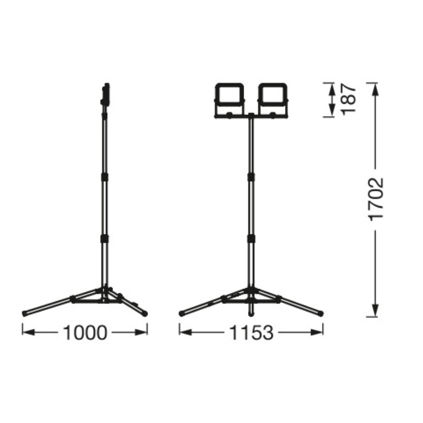 Ledvance - Екстериорен LED прожектор с държач WORKLIGHT TRIPOD 2xLED/20W/230V 6500K IP65