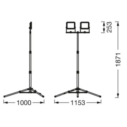 Ledvance - Екстериорен LED прожектор с държач WORKLIGHT TRIPOD 2xLED/30W/230V 6500K IP65