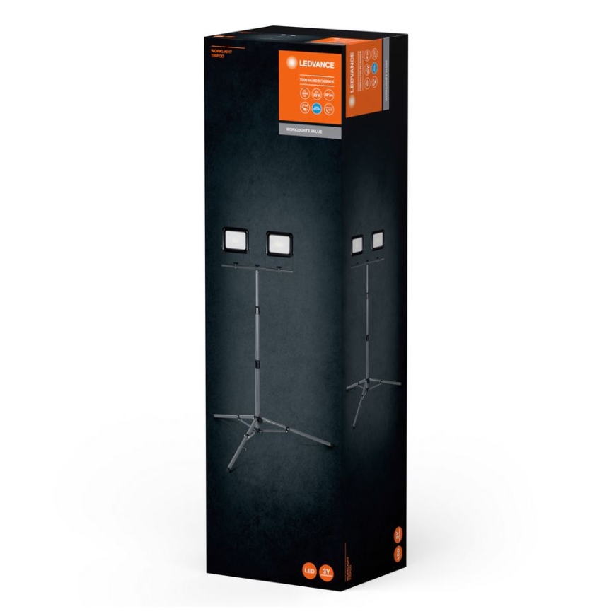 Ledvance - Екстериорен LED прожектор с държач WORKLIGHT TRIPOD 2xLED/30W/230V 6500K IP65