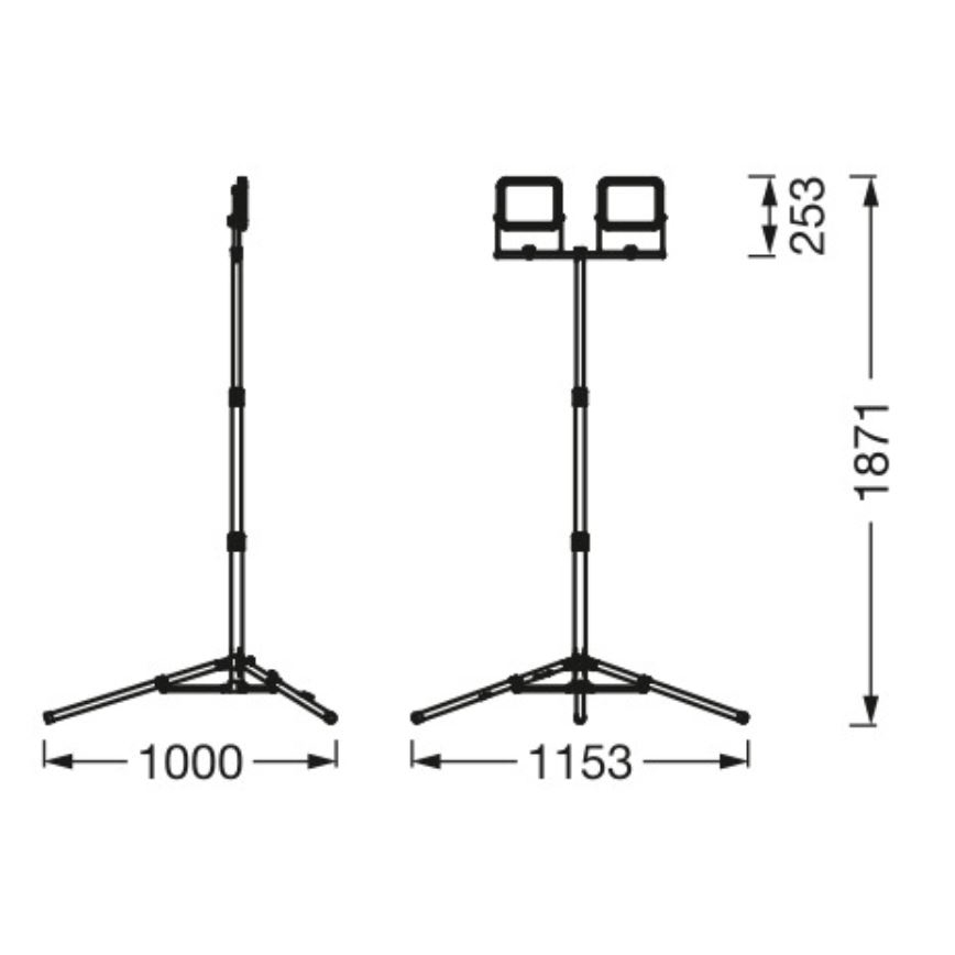 Ledvance - Екстериорен LED прожектор с държач WORKLIGHT TRIPOD 2xLED/30W/230V 6500K IP65