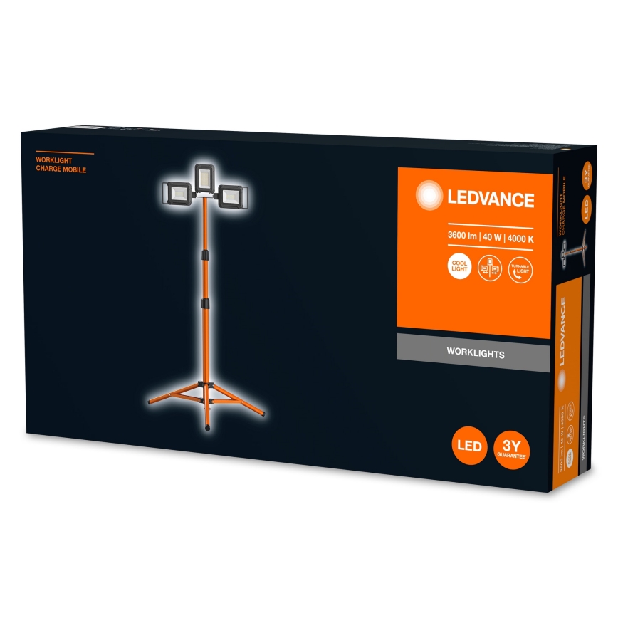 Ledvance - LED Прожектор със стойка TRIPOD 1xLED/30W/230V + 2xLED/5W IP65