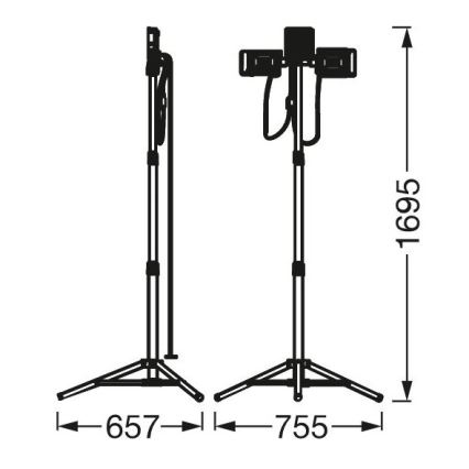 Ledvance - LED Прожектор със стойка TRIPOD 1xLED/30W/230V + 2xLED/5W IP65