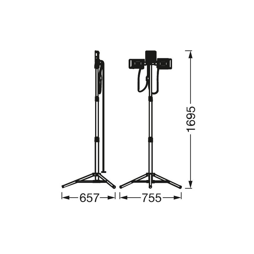 Ledvance - LED Прожектор със стойка TRIPOD 1xLED/30W/230V + 2xLED/5W IP65