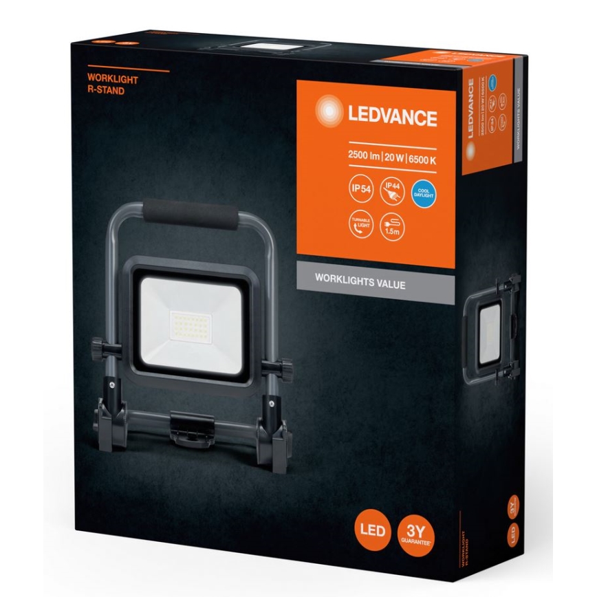 Ledvance - Екстериорен LED прожектор WORKLIGHT R-STAND LED/20W/230V 6500K IP54