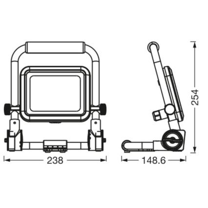 Ledvance - Екстериорен LED прожектор WORKLIGHT R-STAND LED/20W/230V 6500K IP54