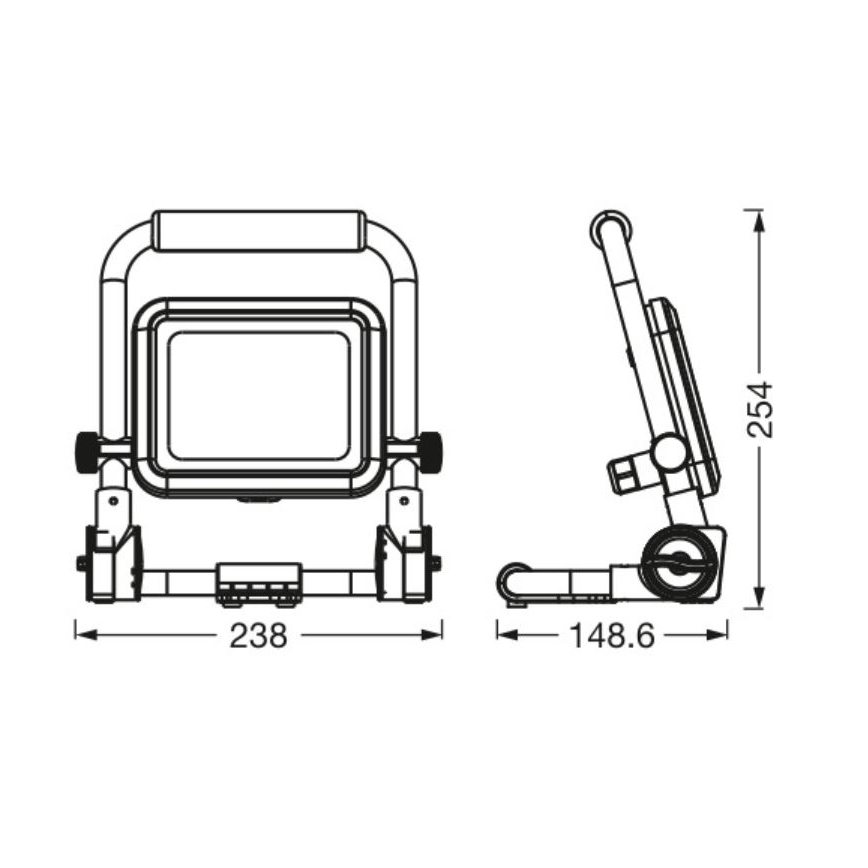 Ledvance - Екстериорен LED прожектор WORKLIGHT R-STAND LED/20W/230V 6500K IP54